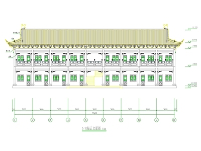 寺庙 中式古建二层厢房 中式古建二层斋堂 中式仿古厢房 施工图