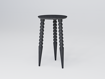 法式复古边几 实木花几