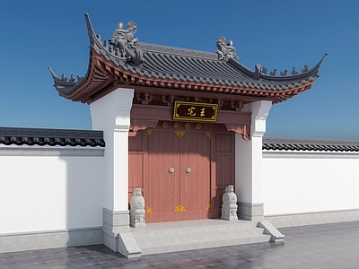 中式新中式古建筑 大门 门头 别墅大门 庭院大门 徽派门头