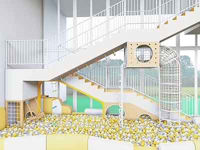 现代儿童活动空间 室内儿童游乐空间 幼儿园楼梯间设计 室内淘气堡 幼儿园室内设计