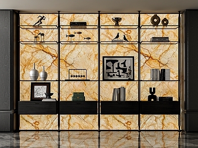 现代意式置物架 装饰架 书架 minotti poliform