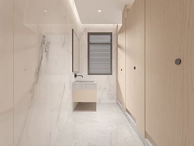 现代公共卫生间 洗手盆