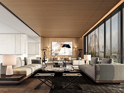 现代轻奢休息区 酒店休息区 售楼处洽谈区 沙发组合