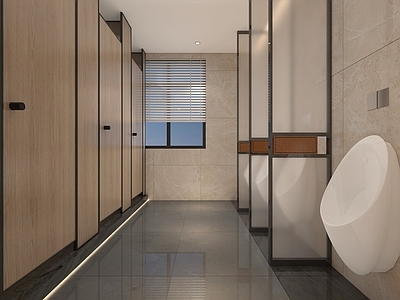 现代轻奢酒店卫生间 男卫生间