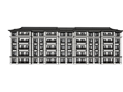 新中式中式多层住宅 民国风 洋房 新中式洋房 住宅小区 新中式住宅