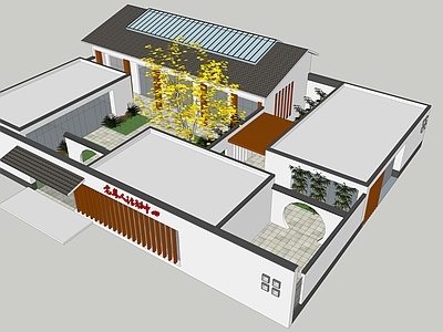 新中式极简活动中心 新中式 活动中心 小型 公共建筑
