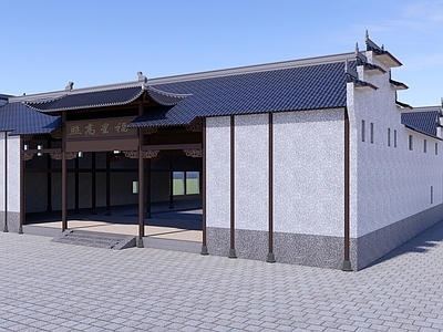 中式禅意古建筑 古建筑 岭南建筑 中式 传统风格 建筑