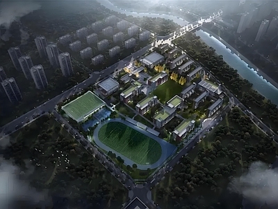 现代学校建筑 中学 风雨操场 地下室科创楼 行政楼公共教学楼 施工图