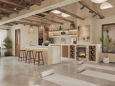 现代原木瑜伽室 现代原木风瑜伽室