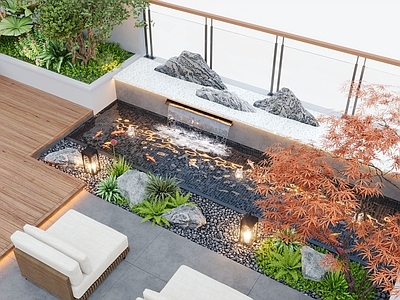现代庭院小品 现代庭院景观 庭院小品 景观小品 庭院水景 景观植物