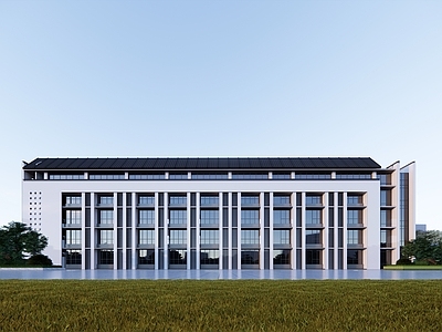 现代简约学校建筑 教学楼 办公楼