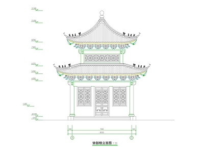 寺庙 中式古建钟鼓楼 中式仿古钟鼓楼 寺庙钟鼓楼 施工图