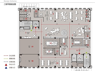 现代整体办公空间 现代办公空间 产业园 办公楼 施工图