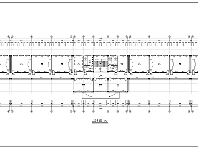 现代学校建筑 小学建筑二层平面 方案 施工图
