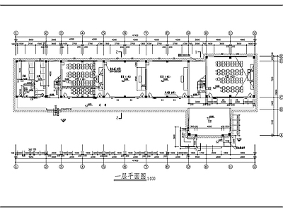 现代学校建筑 小学教学平面方案 施工图