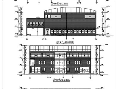 现代学校建筑 小学食堂室内球场 施工图
