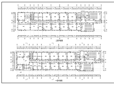 现代学校建筑 小学教学楼建筑 平面方案 施工图