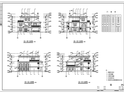 现代别墅建筑 农村别墅建筑 施工图