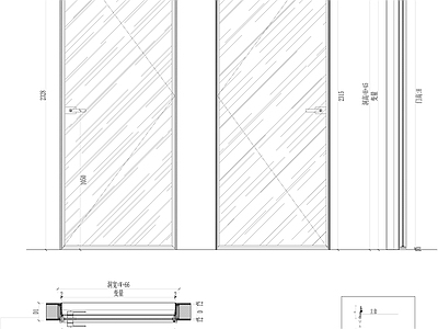玻璃门节点 铝框玻璃门节点图 施工图