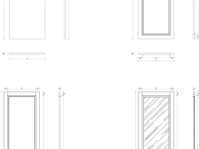 综合门节点 衣柜造型柜门 施工图