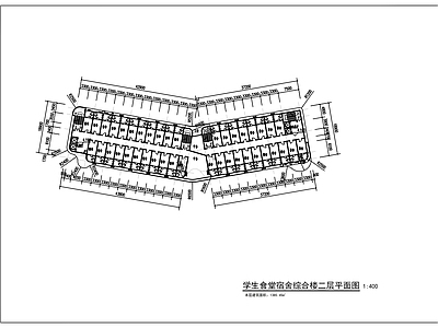 现代其他公共建筑 学生食堂宿舍综合 施工图