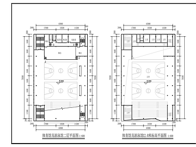 现代学校建筑 体育馆及游泳馆 方案 施工图