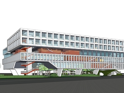 现代文化馆 现代风格文化馆 展览馆科技馆