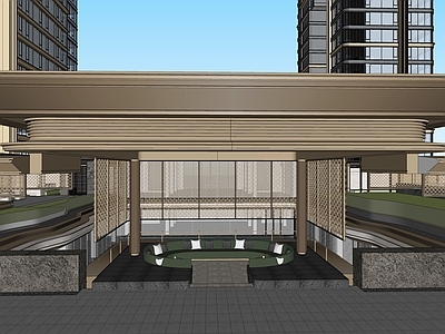 现代小区景观 启元住宅入口 示范区前场 中庭仪式会客厅 微客厅 洽谈休闲空间