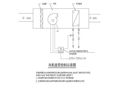 暖通节点 风机盘管控制示意 施工图