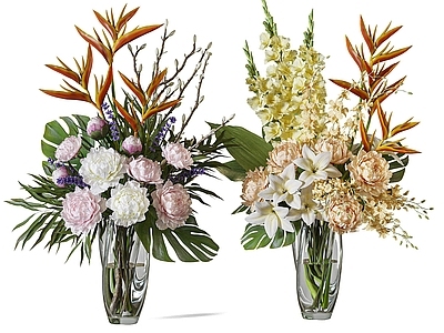 现代花艺 玻璃花瓶 花瓶花卉 花瓶组合 鲜花
