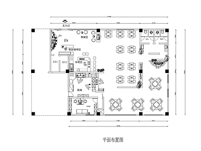 现代中式其他餐饮空间 餐饮平面 空间布置 施工图