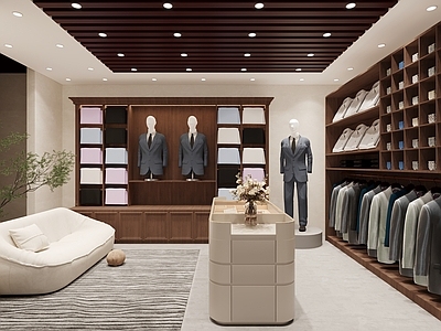 现代服装店 男装店 西装高定