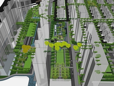 现代小区景观 大区景观 别墅景观 活动场地