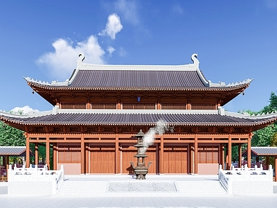 中式禅意寺庙建筑 古建筑 道观建筑 中式建筑