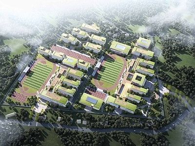 现代学校建筑 超大学校规划设计 8000学位学校