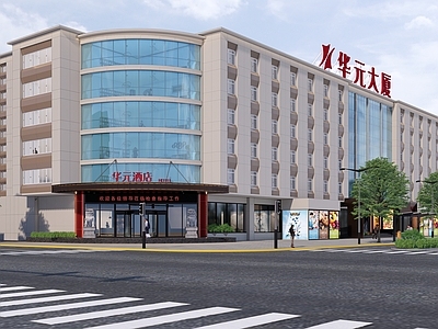 现代酒店建筑 酒店外立面 商务酒店外立面 多层酒店外立面 酒店大门