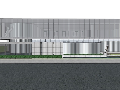 新中式售楼处建筑 现代示范区 超白玻璃 街角示范区