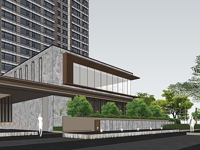 现代售楼处建筑 现代示范区