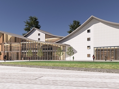 新中式现代文化馆 新中式游客接待中 新中式商业建筑 文化展示展览馆 社区服务中心