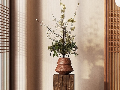 禅意侘寂花艺 现代花瓶花卉 宋式摆件 花艺花卉 花瓶摆件