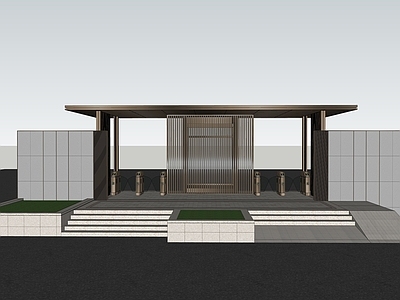 现代入口大门 小区入口大门 次入口 人行入口