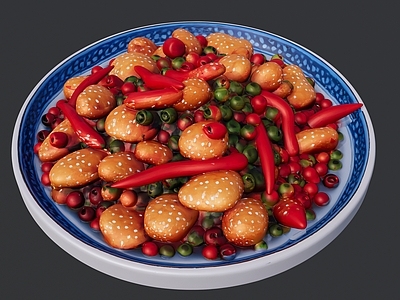 现代其他摆件 辣子鸡菜品