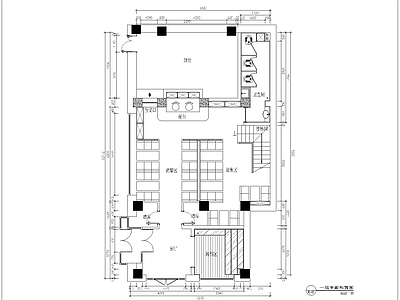 现代烧烤店 320平烧烤店施 烤串 施工图