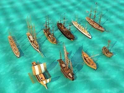 船 帆船摆件 仿古帆船 木船