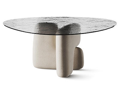 现代轻奢餐桌 minotti 茶几 圆餐桌 亚克力餐桌 玻璃餐桌