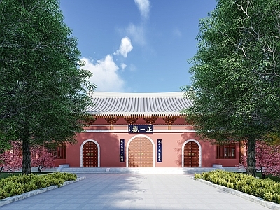 中式寺庙建筑 道观建筑 山门建筑 古建筑 入口 正一观
