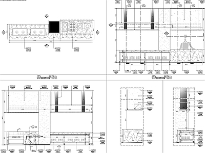 吧台节点 厨房餐台节点图 施工图