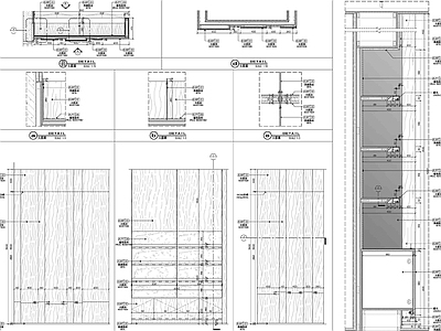 柜体节点 大堂柜背景墙大样 施工图
