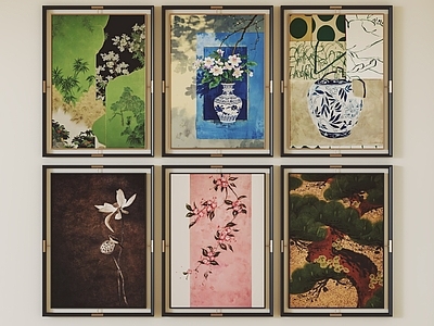 新中式挂画 新中式挂画 装饰画 抽象挂画 玄关挂画 书房挂画