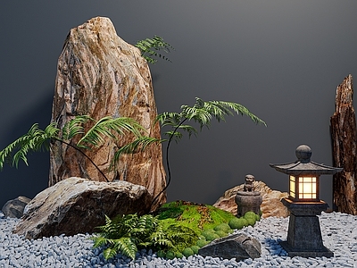 现代禅意其他景观小品 庭院小景观 假山